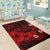 Polynesian Hawaii Area Rug - Humpback Whale with Hibiscus (Red) - Polynesian Pride