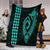 Hawaii Kakau Makau Fish Hook Polynesian Premium Blanket - Turquoise - Polynesian Pride