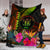 Niue Polynesian Personalised Premium Blanket - Hibiscus and Banana Leaves - Polynesian Pride