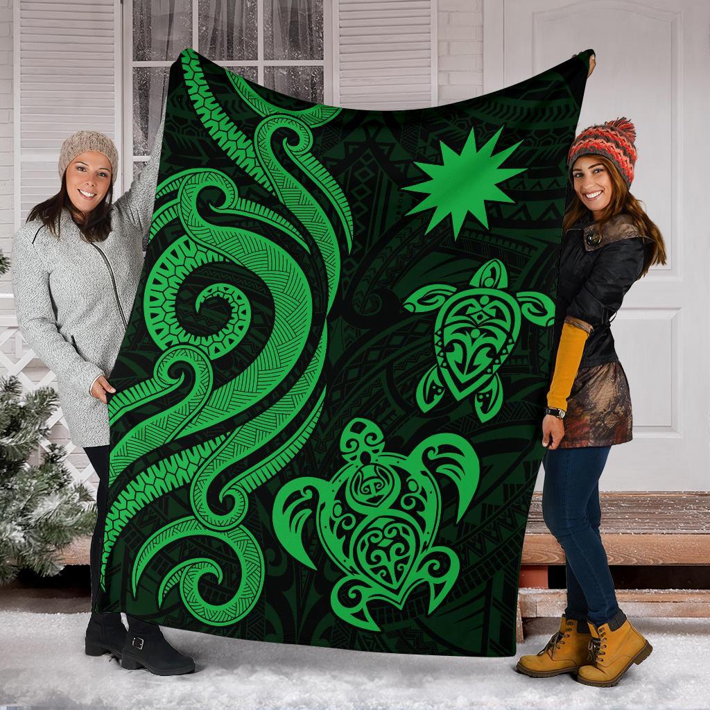 Nauru Premium Blanket - Green Tentacle Turtle - Polynesian Pride