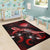 CNMI Polynesian Area Rugs - Turtle With Blooming Hibiscus Red - Polynesian Pride