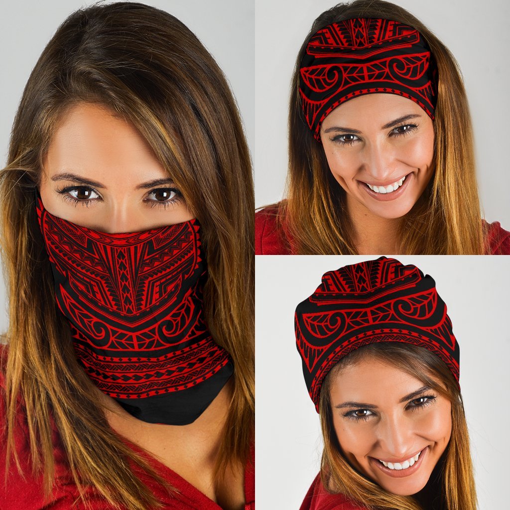 Hawaiian Polynesian Bandana 3 - Pack Basic Warrior Red One Size Red - Polynesian Pride