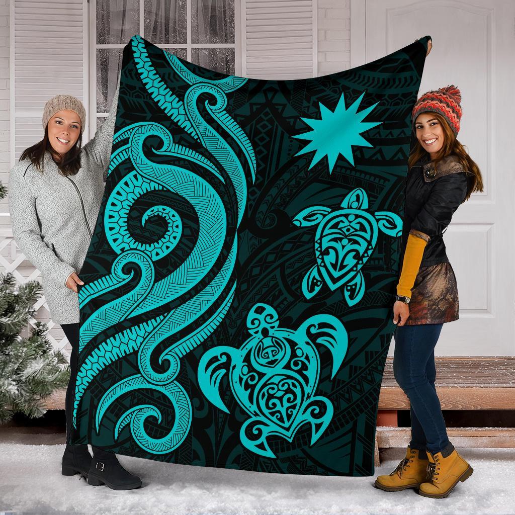 Nauru Premium Blanket - Turquoise Tentacle Turtle - Polynesian Pride