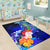 Tahiti Area Rug - Humpback Whale with Tropical Flowers (Blue) - Polynesian Pride