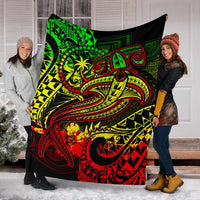 Chuuk Premium Blanket - Reggae Shark Polynesian Tattoo - Polynesian Pride