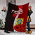 Tuvalu Polynesian Premium Blanket - Coat Of Arm With Hibiscus - Polynesian Pride