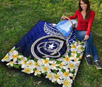 Northern Mariana Islands Premium Quilt - Polynesian Plumeria Pattern - Polynesian Pride
