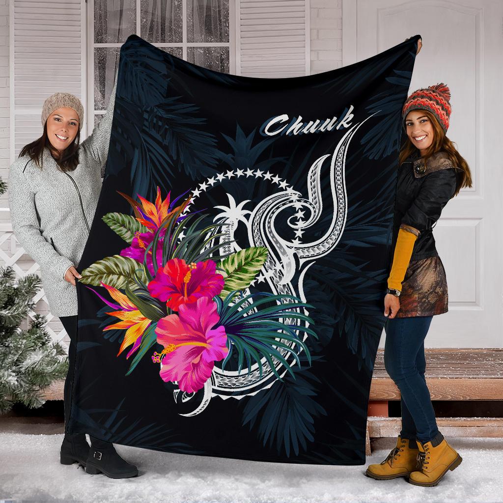 Chuuk Micronesia Premium Blanket - Tropical Flower - Polynesian Pride
