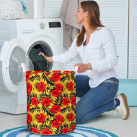 Tropical Flowers And Palm Leaves Hawaii Laundry Basket - Polynesian Pride