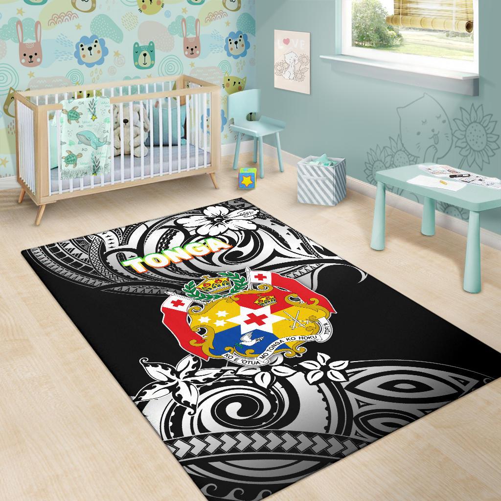 Mate Ma'a Tonga Rugby Area Rug Polynesian Unique Vibes - Black - Polynesian Pride