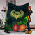 Polynesian Hawaii Kanaka Maoli Premium Blanket - Heart with Hibiscus - Polynesian Pride