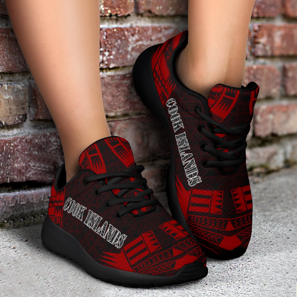 Cook Islands Sport Sneakers - Polynesian Tattoo Red - Polynesian Pride