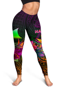 Tokelau Personalised Women's Leggings - Summer Hibiscus - Polynesian Pride