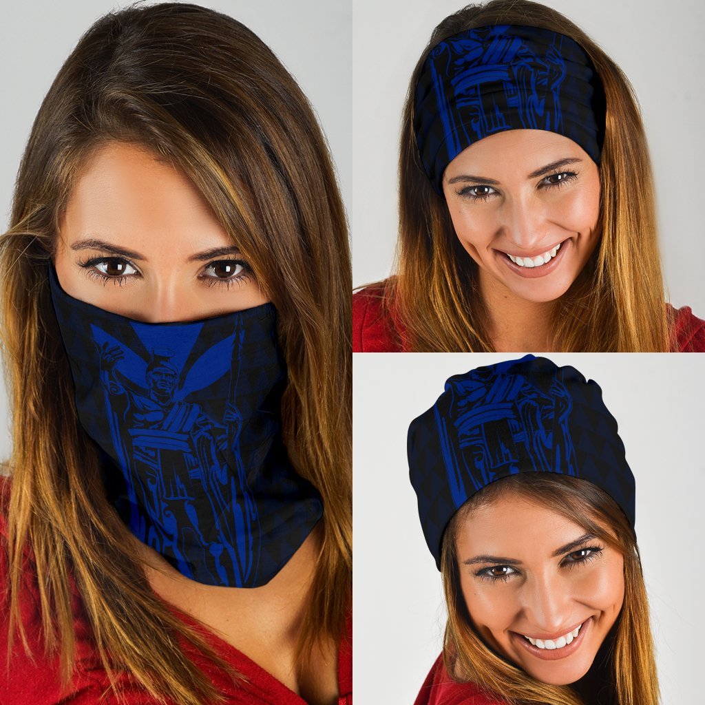 Hawaii King Kanaka Kakau Bandana 3 - Pack - Blue One Size Blue - Polynesian Pride