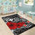 Polynesian Hawaii Kanaka Maoli Area Rug - Humpback Whale with Hibiscus (White) - Polynesian Pride