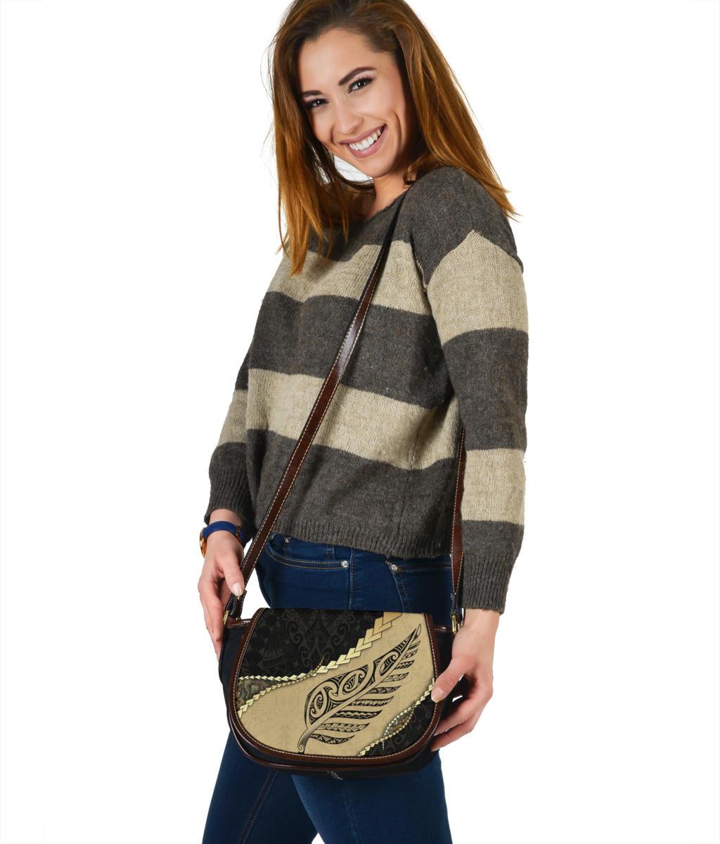 Paua Shell, Maori Silver Fern Saddle Bag - Polynesian Pride