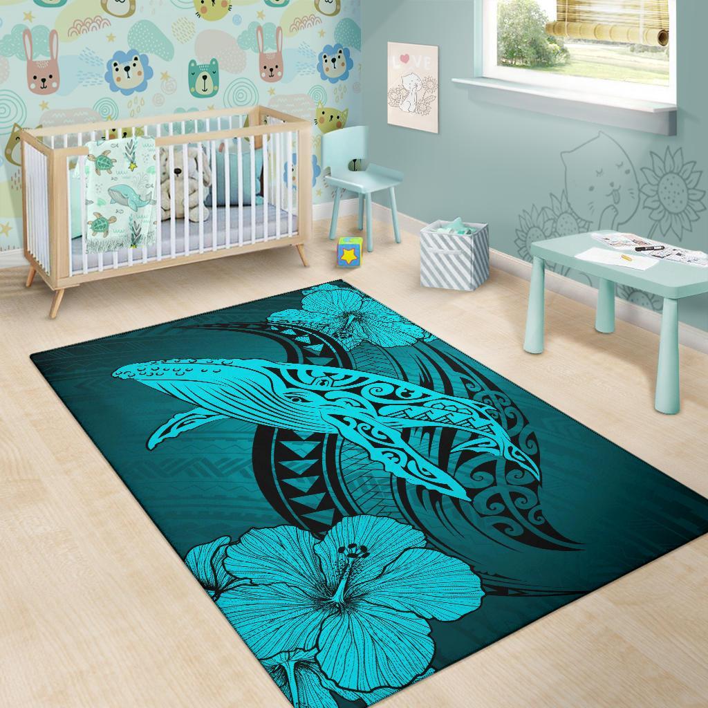 Hawaii Polynesia Whale Hibiscus - Turquoise - Polynesian Pride