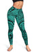 Polynesian Maori Lauhala Turquoise Hawaii Women's Leggings AH - Polynesian Pride