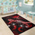 Hawaii Polynesian Area Rugs - Turtle With Blooming Hibiscus Red - Polynesian Pride