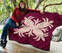 Hawaiian Premium Quilt Royal Pattern - Pink - A2 Style - Polynesian Pride