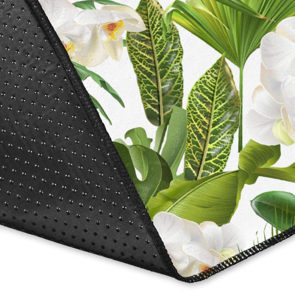 Tropical Plumeria White Rug - Polynesian Pride