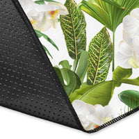 Tropical Plumeria White Rug - Polynesian Pride