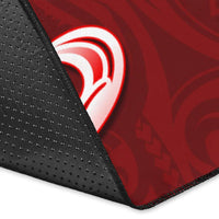 Guam Personalised Area Rug - Guam Seal Polynesian Patterns Plumeria (Red) - Polynesian Pride