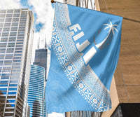 Fiji Tapa Rugby Flag version Style You Win - Blue - Polynesian Pride