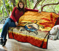 Hawaii Turtle Coconut Tree Premium Quilt - Polynesian Pride