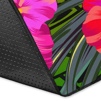 Vanuatu Polynesian Personalised Area Rug - Hibiscus and Banana Leaves - Polynesian Pride