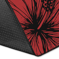 Polynesian Hawaii Kanaka Maoli Area Rug - Summer Plumeria (Red) - Polynesian Pride