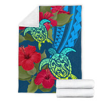 Hawaii Turtle Hibiscus Polynesian Premium Blanket - Bana Style - Polynesian Pride