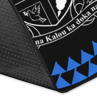 Fiji Personalised Area Rug - Fiji Seal With Polynesian Tattoo Style ( Blue) - Polynesian Pride