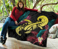 Hawaii Turtle Polynesian Tropical Premium Quilt - Ghia Style Yellow - Polynesian Pride