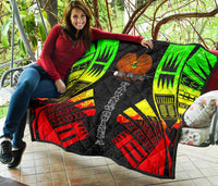Papua New Guinea Premium Quilt - Papua New Guinea Coat Of Arsms Polynesian Reggae Tattoo - Polynesian Pride