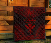 Hawaii Premium Quilt - Kanaka Maoli Polynesian Chief Red Version - Polynesian Pride