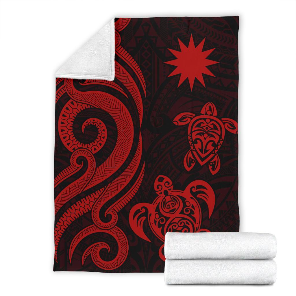 Nauru Premium Blanket - Red Tentacle Turtle - Polynesian Pride