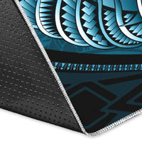 Fish Hook Area Rug Manta Polynesian Light Turquoise - Polynesian Pride