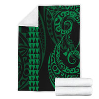 Hawaii Kakau Green Polynesian Premium Blanket - Polynesian Pride