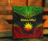 Nauru Premium Quilt - Nauru Flag Polynesian Chief Reggae Version - Polynesian Pride