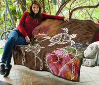 Hawaii Turtle Polynesian Premium Quilt - Herd Style - Polynesian Pride