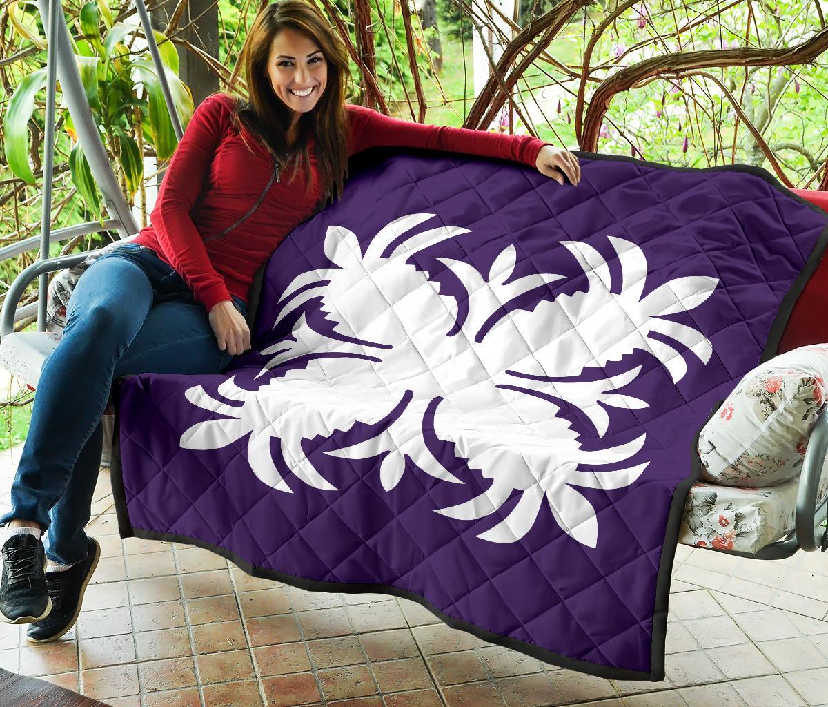 Hawaiian Premium Quilt Royal Pattern - Purple - A2 Style - Polynesian Pride