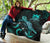 Tuvalu Polynesian Premium Quilt - Turtle With Blooming Hibiscus Turquoise - Polynesian Pride