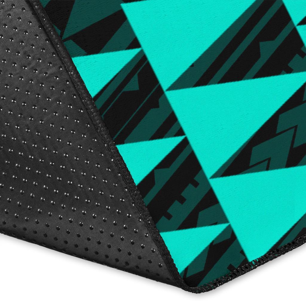 Kakau Seal Of Hawaii Polynesian - Turquoise Rug - Polynesian Pride