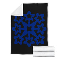 Hawaiian Premium Blanket Royal Pattern - Black And Blue - A1 Style - Polynesian Pride