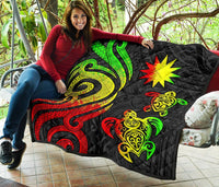 Nauru Premium Quilt - Reggae Tentacle Turtle - Polynesian Pride