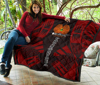 Papua New Guinea Premium Quilt - Papua New Guinea Coat Of Arsms Polynesian Red Tattoo - Polynesian Pride