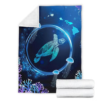 Hawaii Tutle Jellyfish Coral Galaxy Premium Blanket - Polynesian Pride