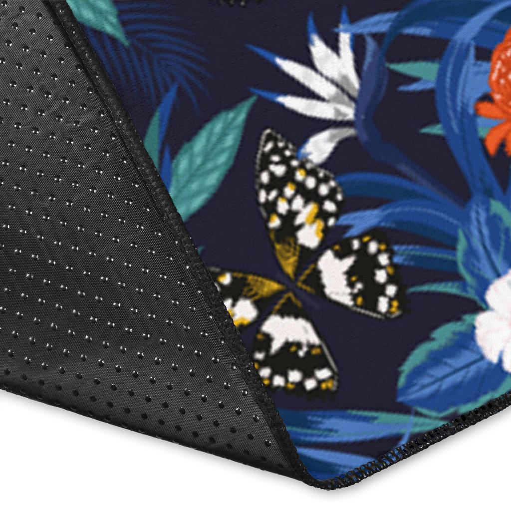 Tropical Buttterfly And Flower Rug - Polynesian Pride