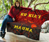 Hawaii Quilt - Premium Quilt - Protect Mauna Kea Map - Polynesian Pride